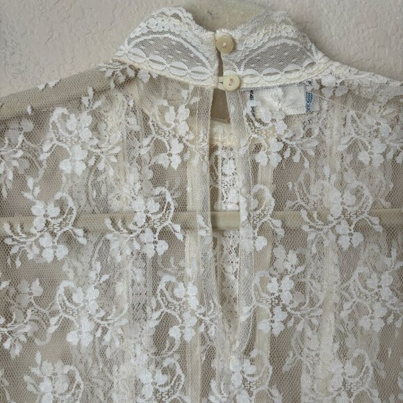 Gunne Sax by Jessica McClintock Vintage 80's Lace Drop Waist Bridal Midi Dress - Picture 13 of 13